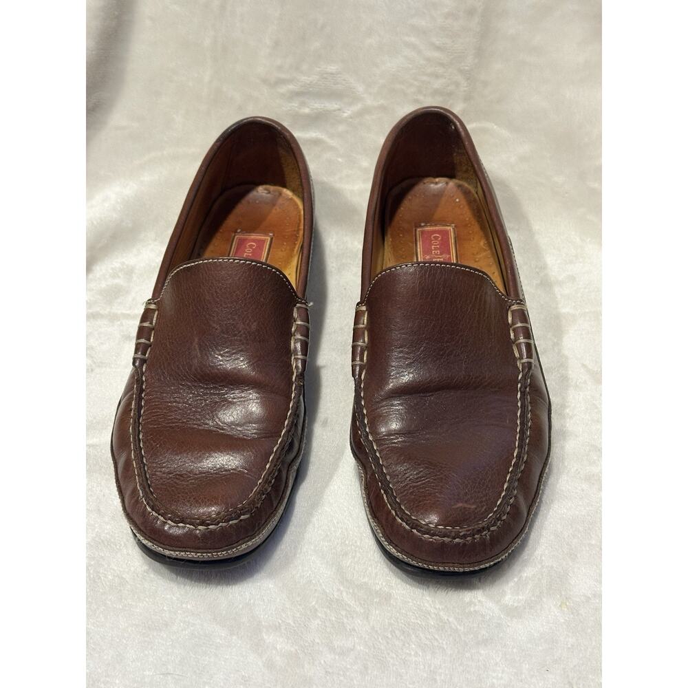 Cole Haan Country Womens Sz 8.5 Brown Moc Toe Slip On Flat Loafers shoes Preppy